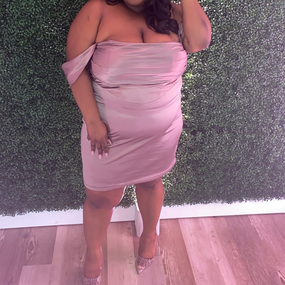 Lavender formal PLT dress, rouched